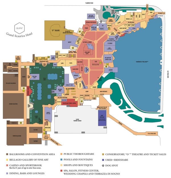 picture of the hotel map containing directions and information to move around